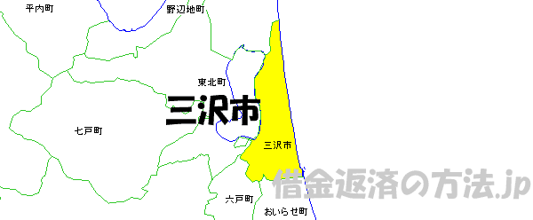 三沢市の地図