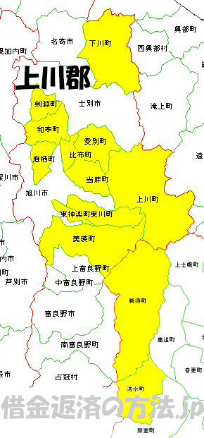 上川郡の地図