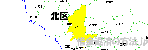 熊本市北区の地図