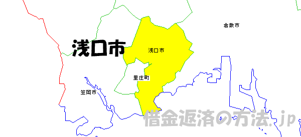 浅口市の地図
