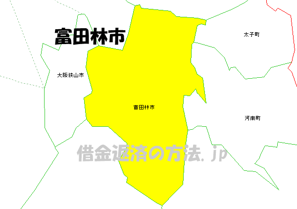 富田林市の地図