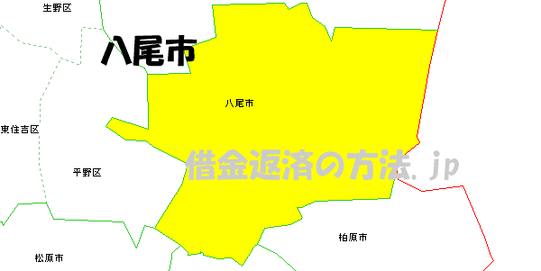 八尾市の地図