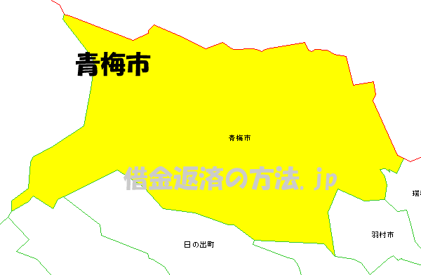 青梅市の地図