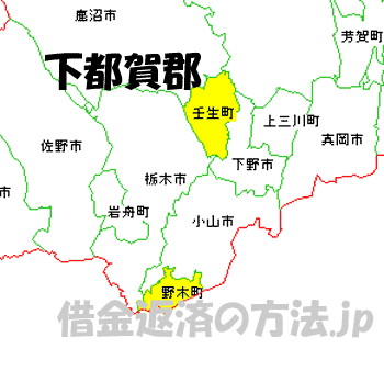 下都賀郡の地図