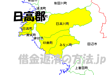 和歌山県日高郡の地図