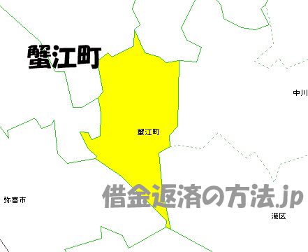 蟹江町の地図
