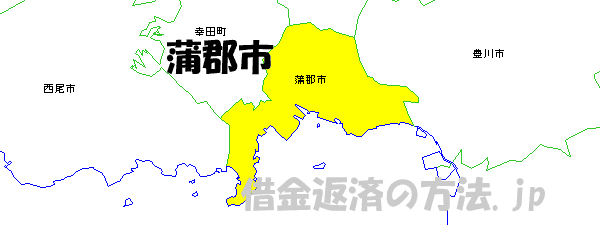 蒲郡市の地図