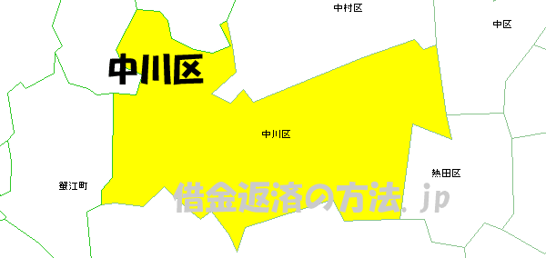 中川区の地図