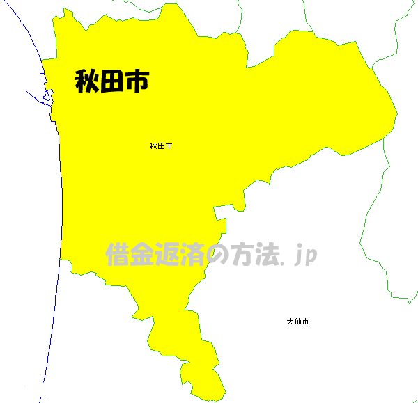 秋田市の地図