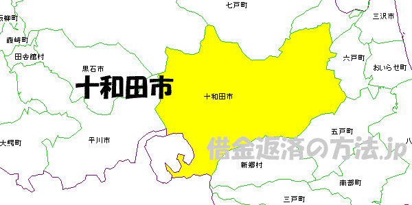 十和田市の地図