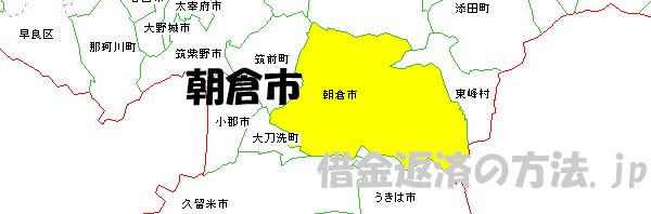 朝倉市の地図