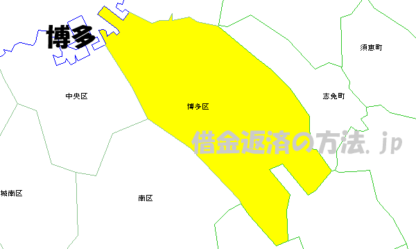 博多区の地図