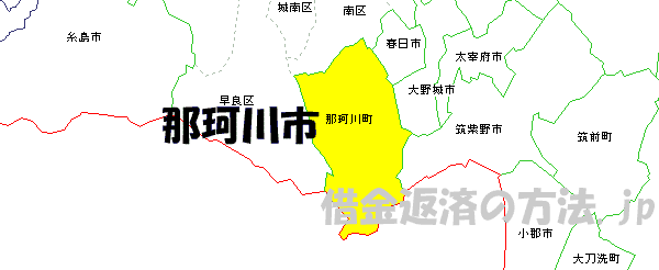 那珂川市の地図