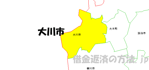 大川市の地図