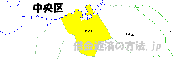 福岡市中央区の地図