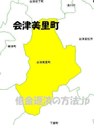 会津美里町の地図