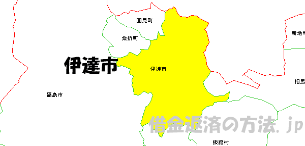 福島県伊達市の地図