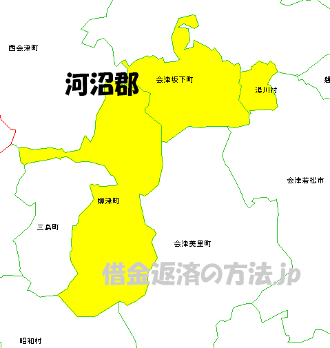 河沼郡の地図