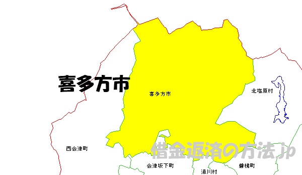 喜多方市の地図