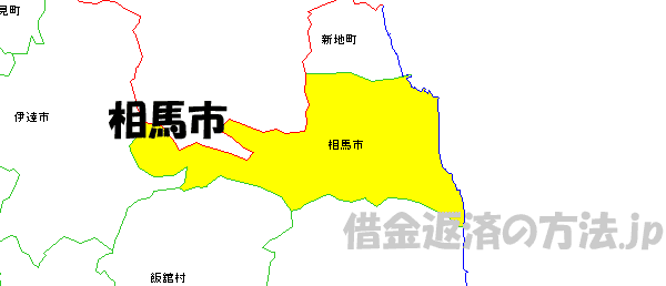 相馬市の地図