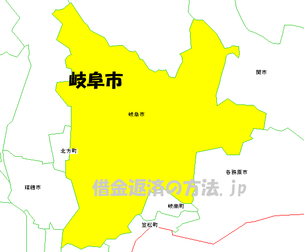 岐阜市の地図