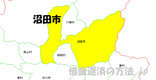 沼田市の地図