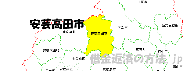 安芸高田市の地図