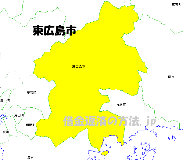 東広島市の地図