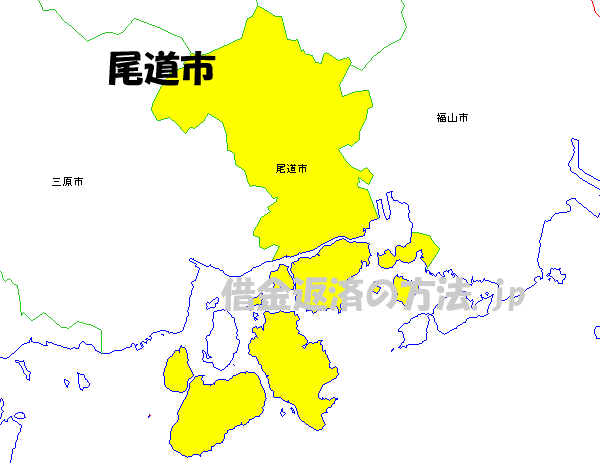 尾道市の地図
