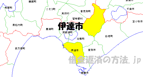 北海道伊達市の地図