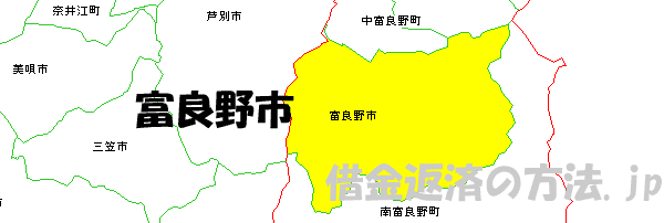 富良野市の地図