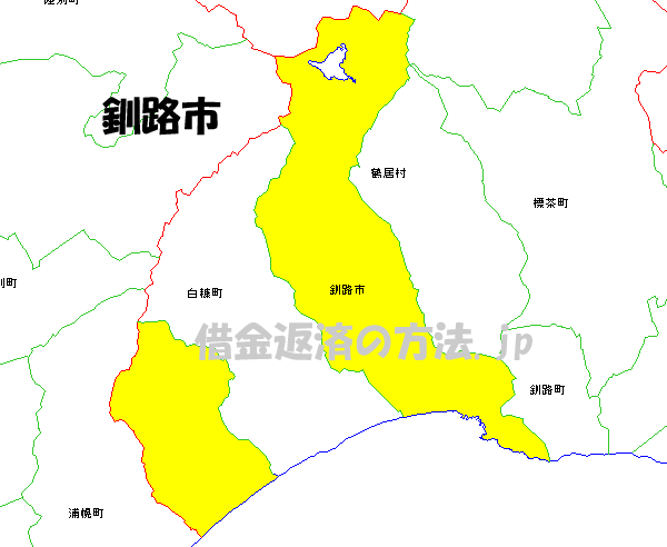 釧路市の地図