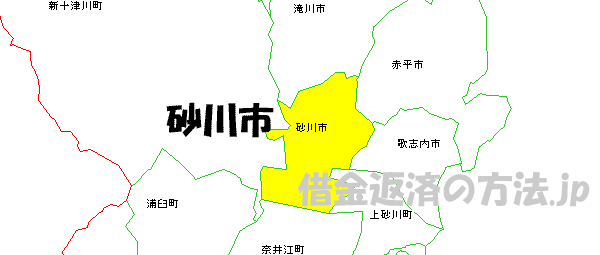砂川市の地図
