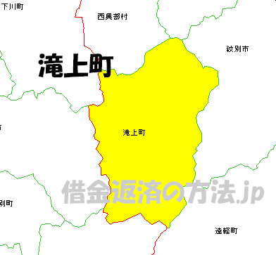 滝上町の地図