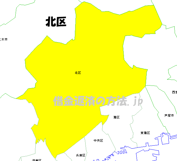 神戸市北区の地図