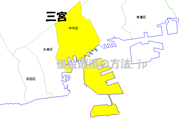 三宮の地図