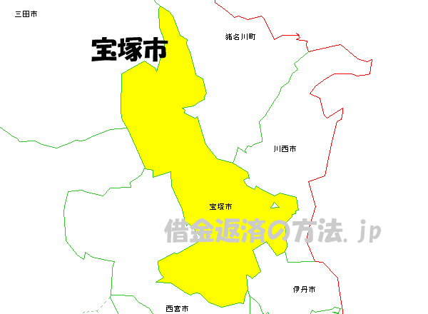 宝塚市の地図