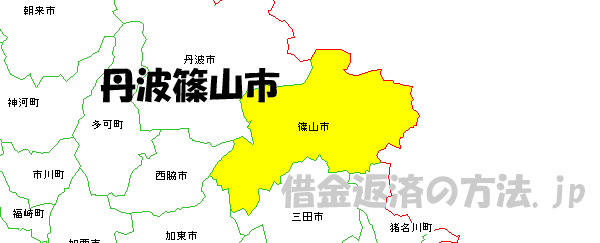 丹波篠山市の地図