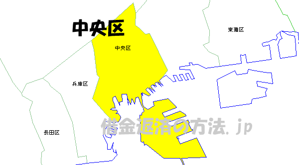 神戸市中央区の地図