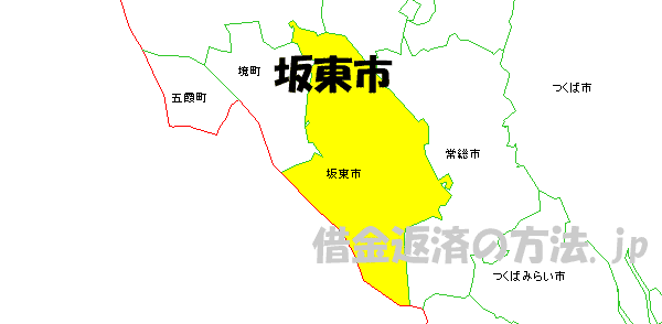 坂東市の地図