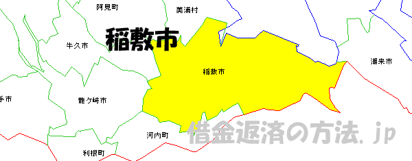 稲敷市の地図