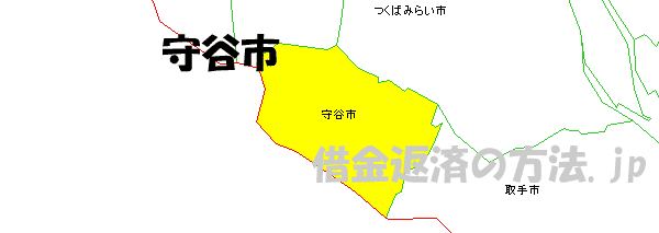 守谷市の地図