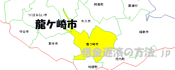 龍ケ崎市の地図