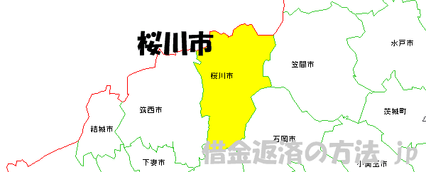 桜川市の地図