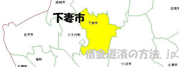 下妻市の地図