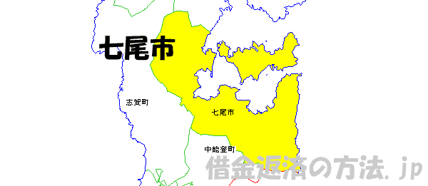 七尾市の地図