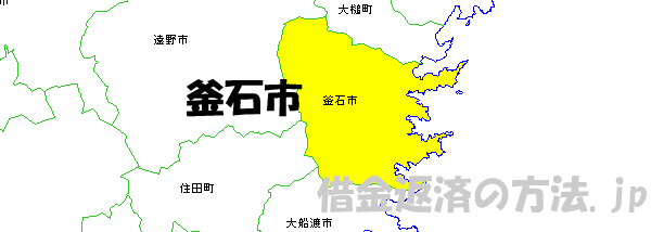 釜石市の地図
