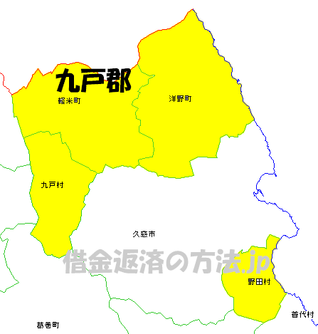九戸郡の地図