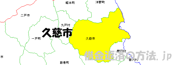 久慈市の地図