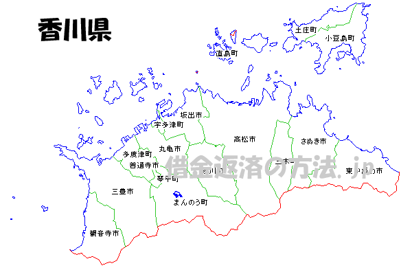 香川県の地図